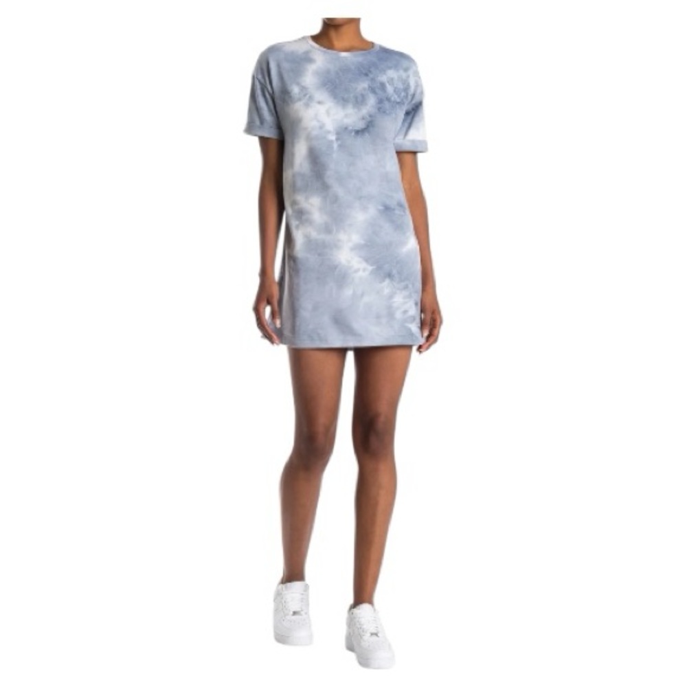 Elodie Tie Dye Crew Neck T’Shirt Dress In Charcoal l Size M l Poshmark